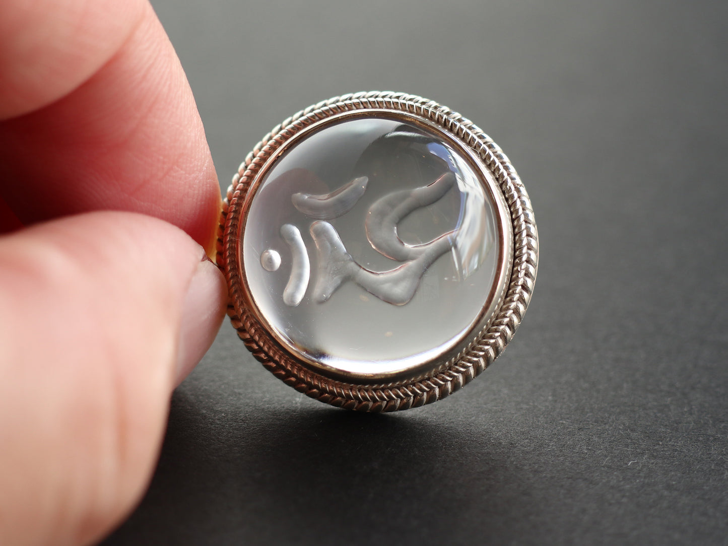 梵字入り(不動明王)ヒマラヤ水晶ペンダントトップPN:HCC-64