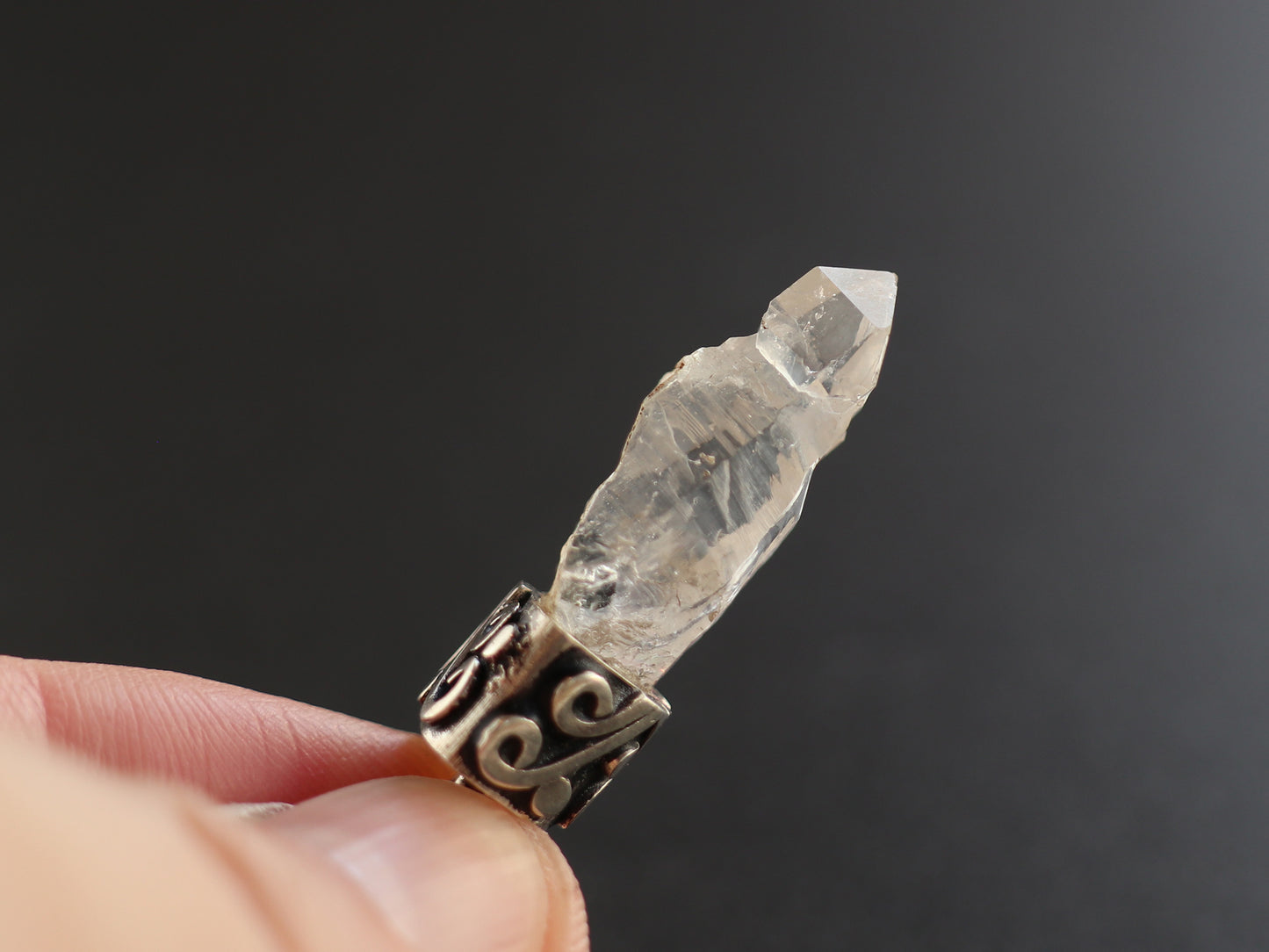 ガネーシュヒマール産ヒマラヤ水晶原石 セプター シルバーペンダントPN:HCS-02