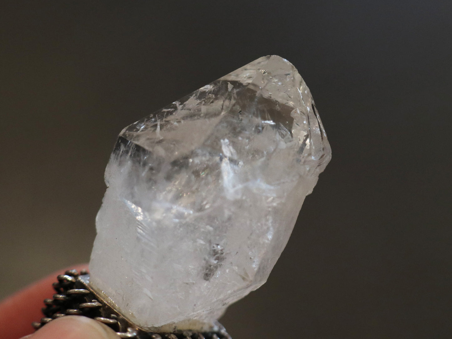 (チェーンデザイン)ガネーシュ産セプター水晶原石ペンダントトップPN:HCS-C19