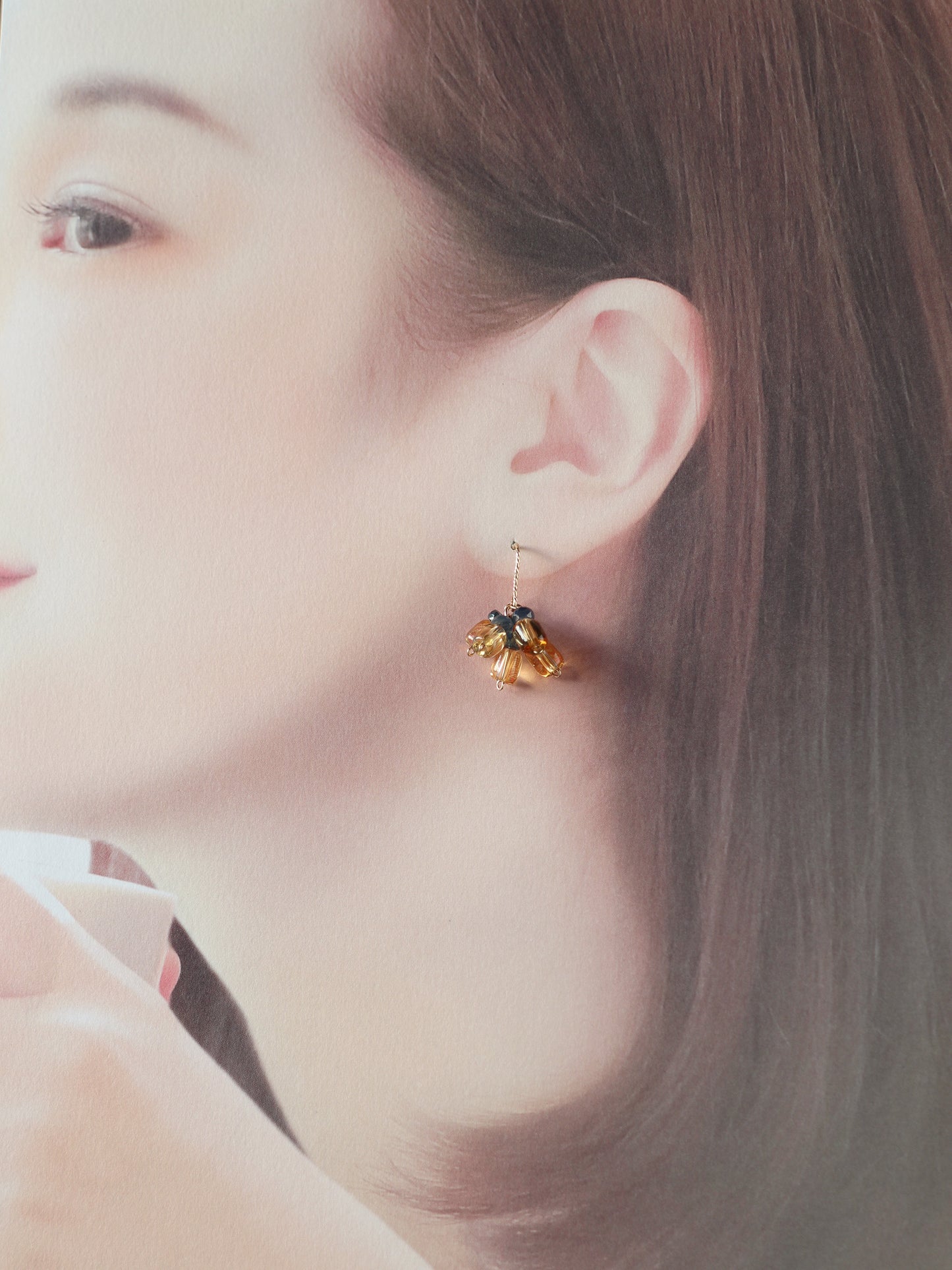 ◆ItoMe Stone◆14KGFピアス、サファイヤ、シトリンPN:IPS-253