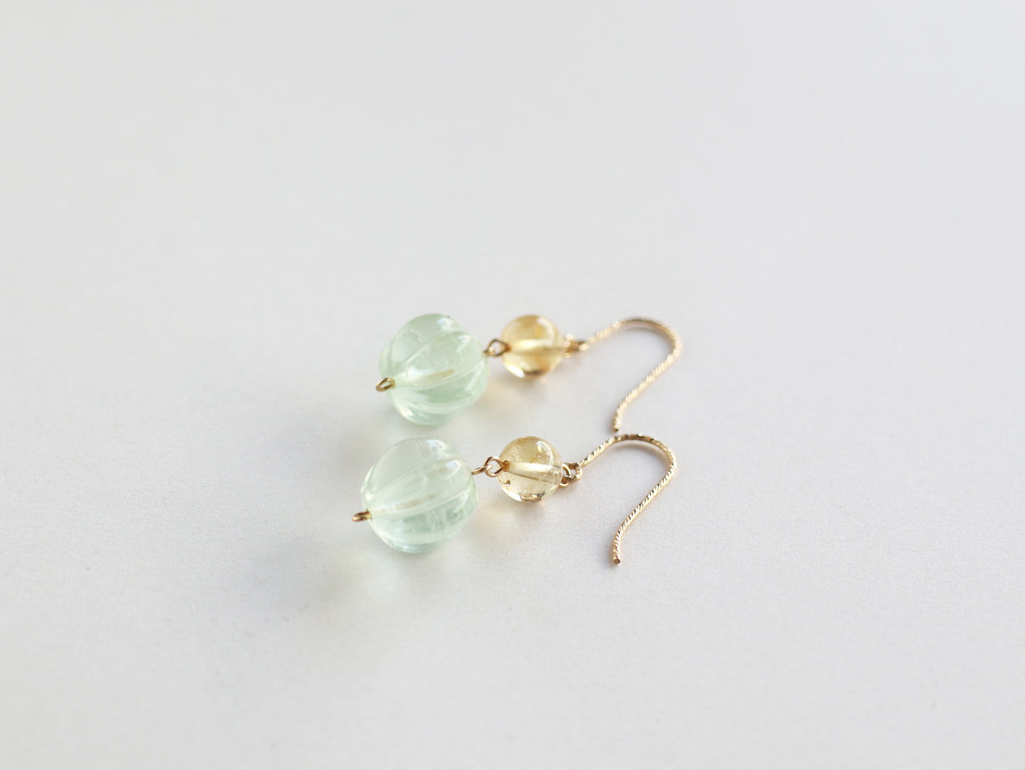 ◆ItoMe Stone◆ピアス*フローライト,シトリン,PN:IPS-201