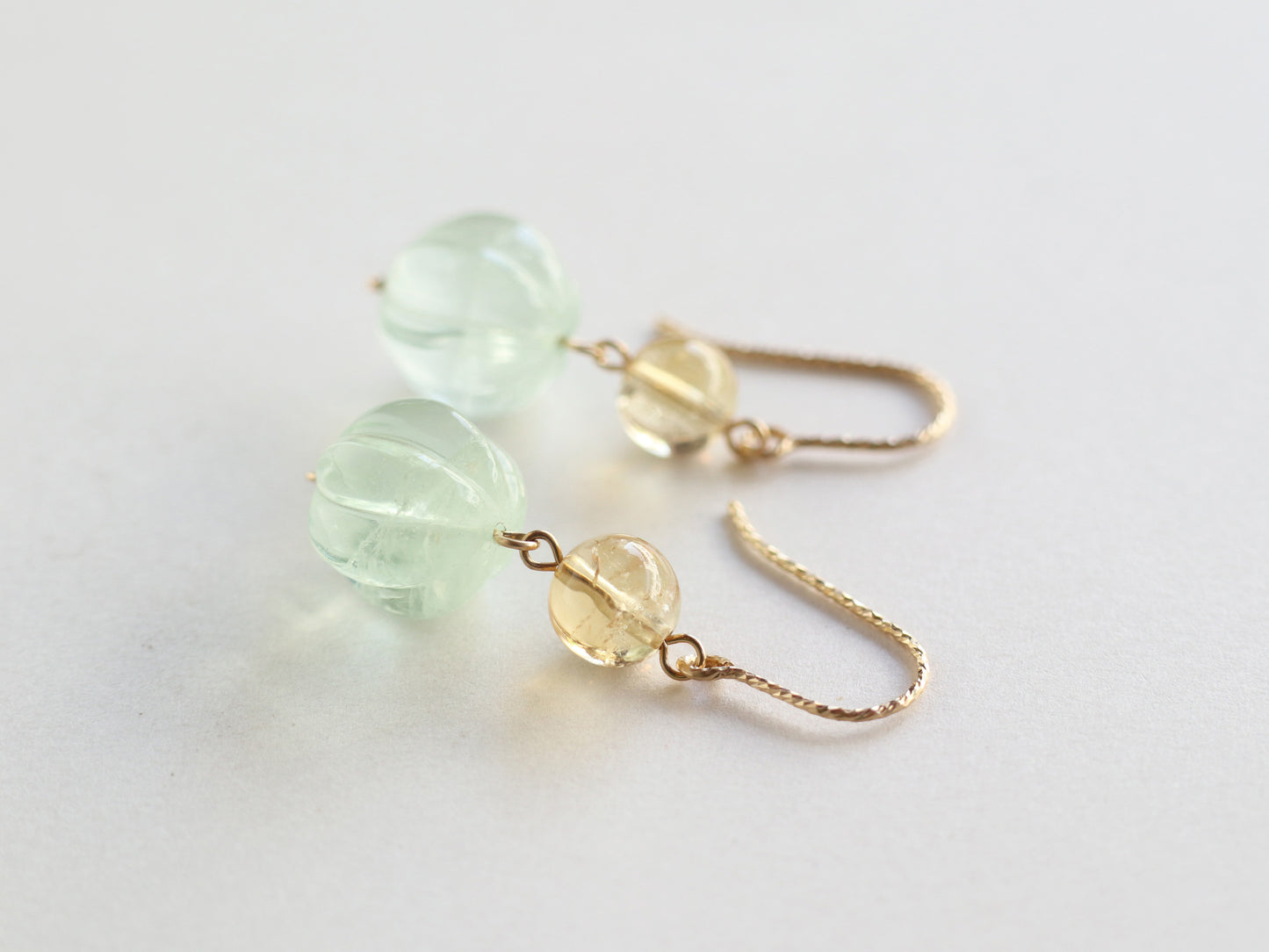 ◆ItoMe Stone◆ピアス*フローライト,シトリン,PN:IPS-201