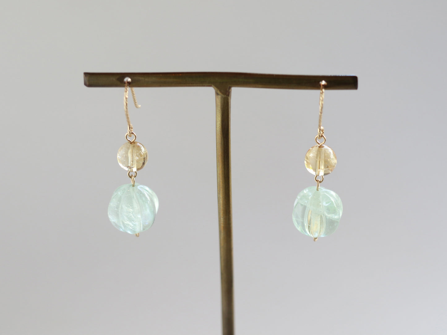 ◆ItoMe Stone◆ピアス*フローライト,シトリン,PN:IPS-201