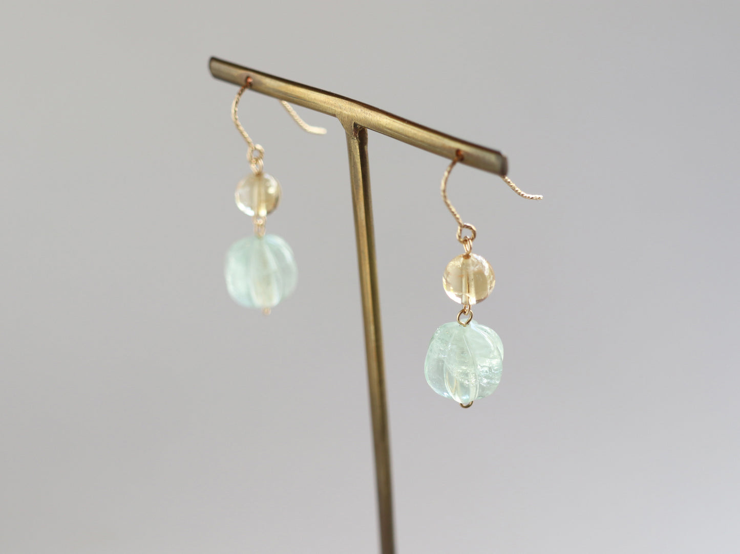 ◆ItoMe Stone◆ピアス*フローライト,シトリン,PN:IPS-201