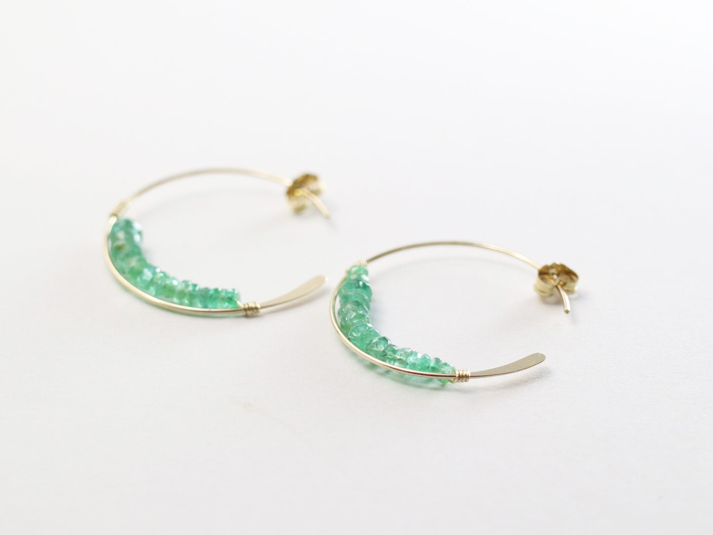 ◆ItoMe Stone◆ピアス*エメラルドフープホストピアスPN:IPS-257