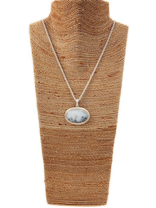 デンドリティック(デンドライト)オパール/楕円ペンダントトップ Dendritic Opal PN:DLO-08