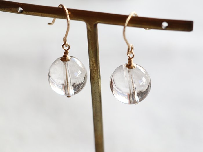 ◆ItoMe Stone◆ピアス*ヒマラヤ水晶14KGFピアス