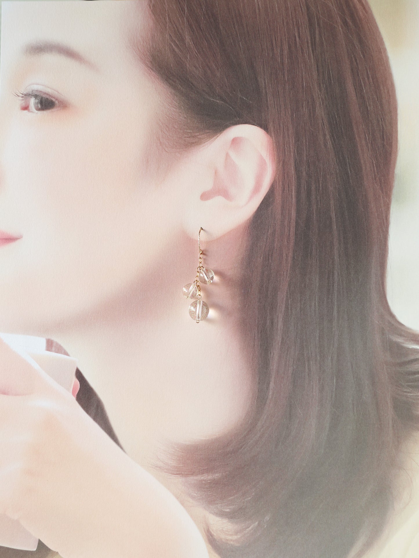 ◆ItoMe Stone◆14KGFピアス、ヒマラヤ水晶 PN:IPS-184
