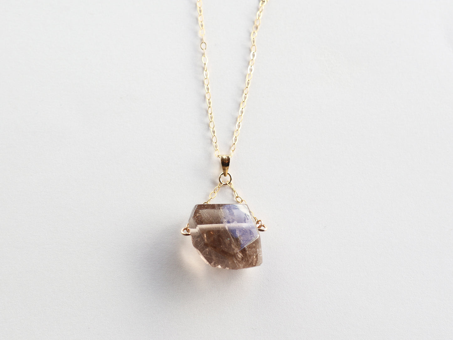 ◆ItoMe Stone◆ガネーシュヒマール産スモーキー水晶 14KGFネックレスPN:INE49