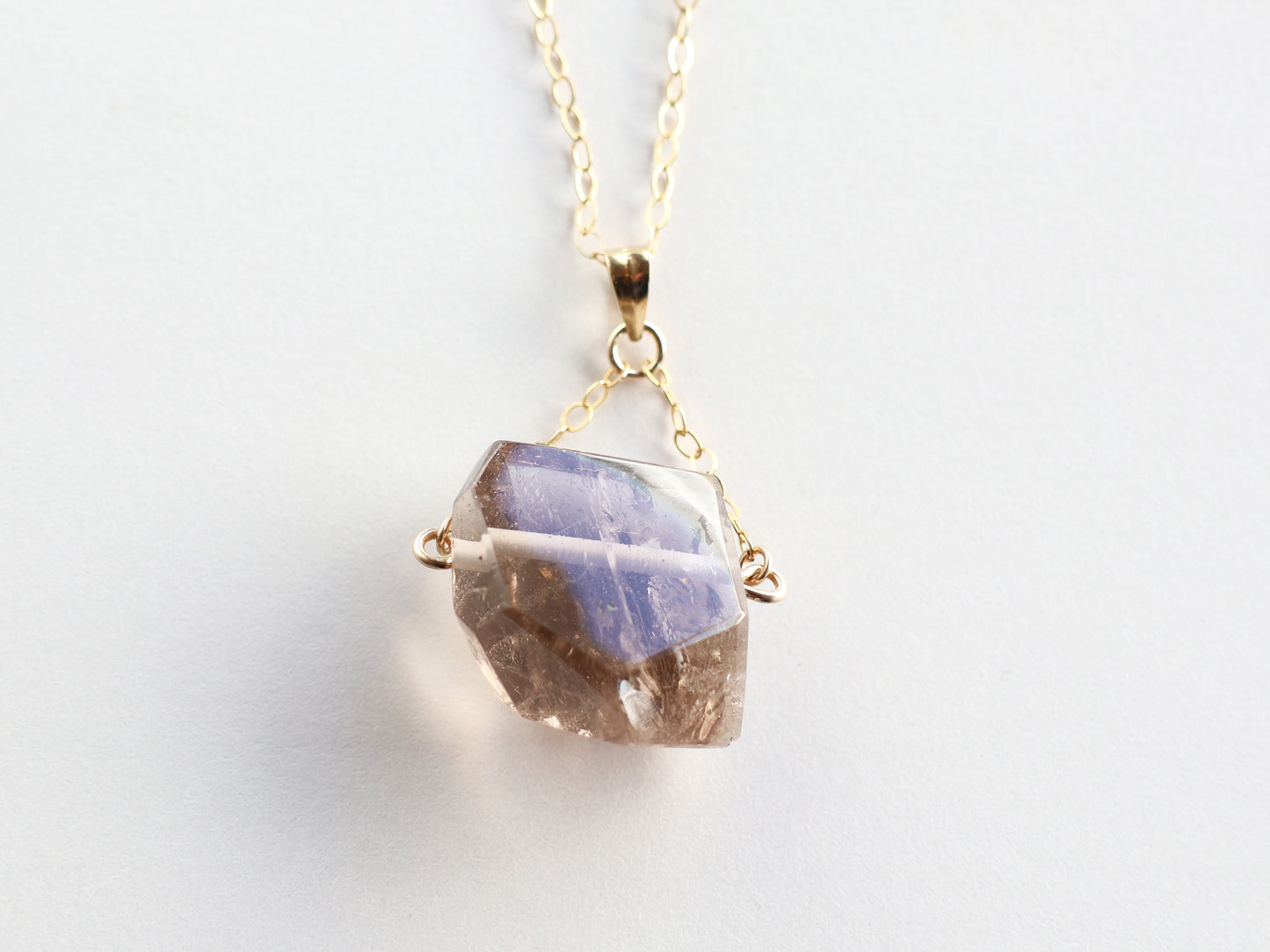 ◆ItoMe Stone◆ガネーシュヒマール産スモーキー水晶 14KGFネックレスPN:INE49