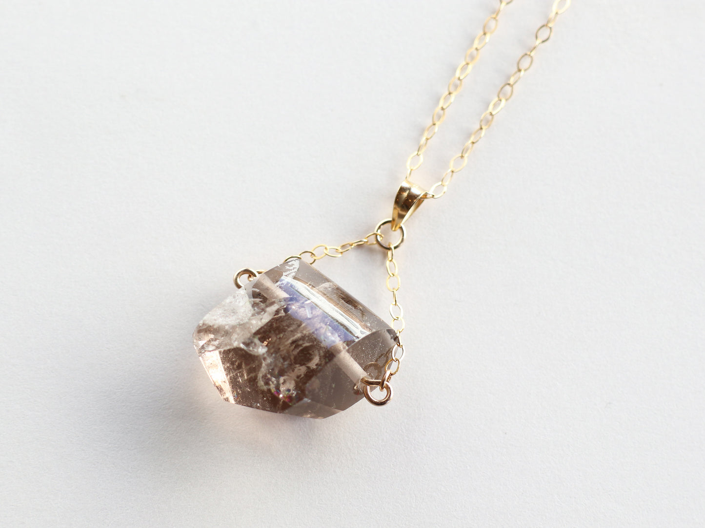 ◆ItoMe Stone◆ガネーシュヒマール産スモーキー水晶 14KGFネックレスPN:INE49