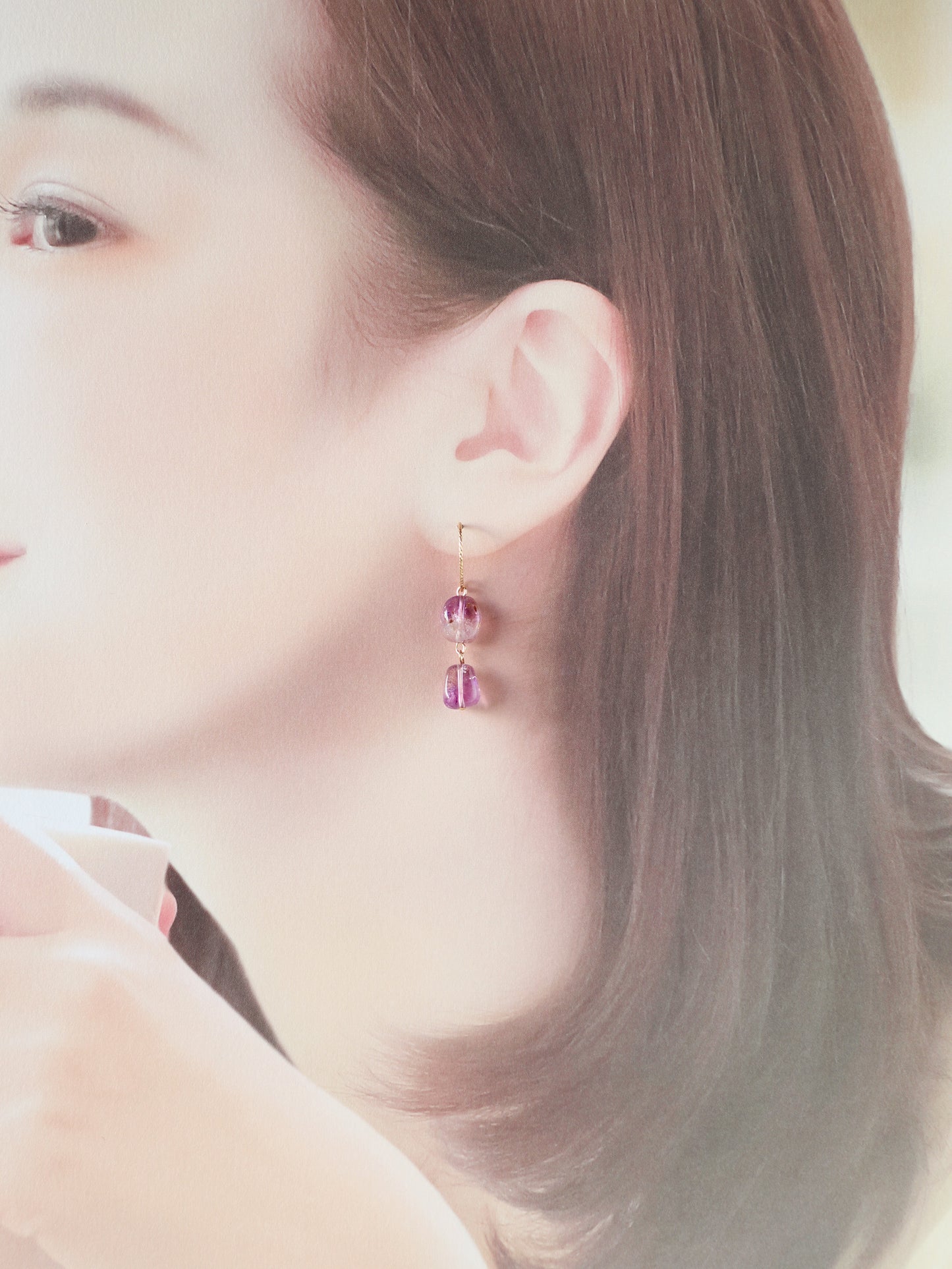 ◆ItoMe Stone◆14KGFピアス、スーパーセブンPN:IPS-174
