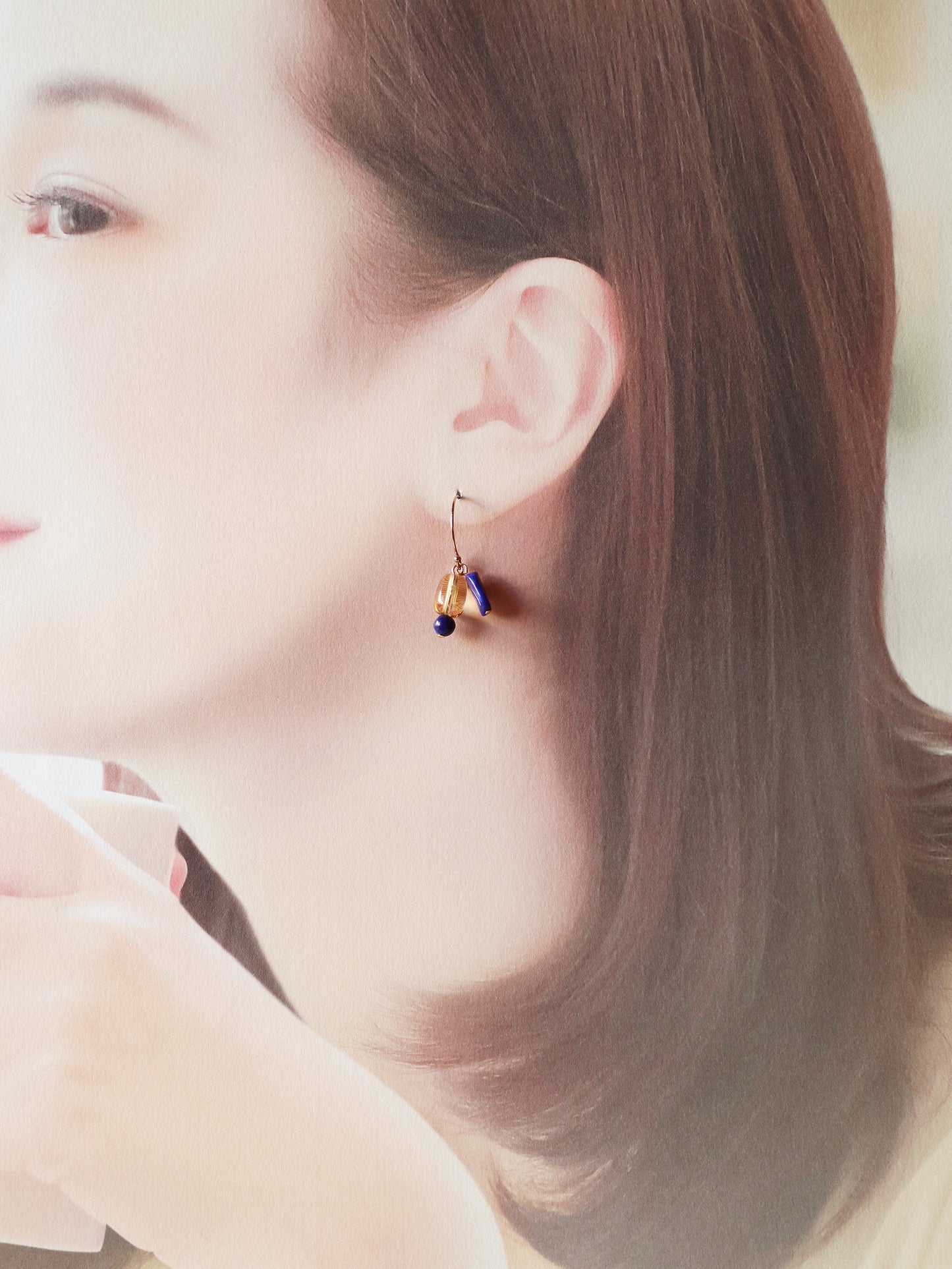 ◆ItoMe Stone◆ピアス*ラピスラズリ、シトリンPN:IPS-192