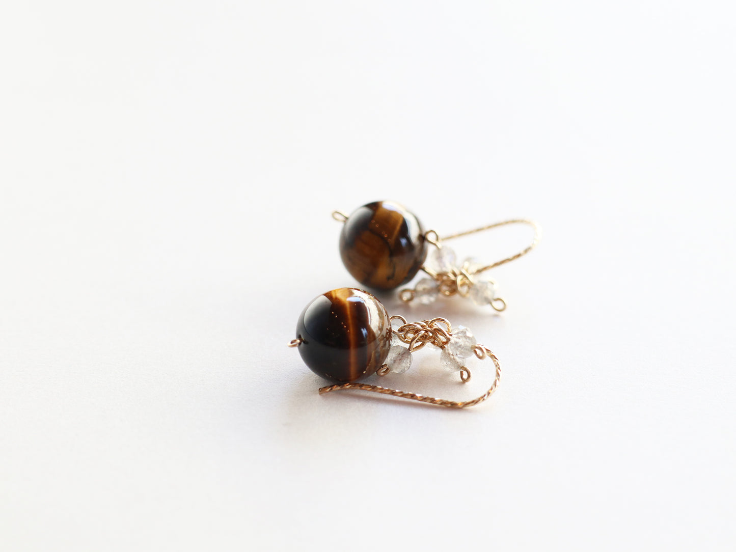 ◆ItoMe Stone◆ピアス*タイガーアイ、ラブラドライト,PN:IPS-137