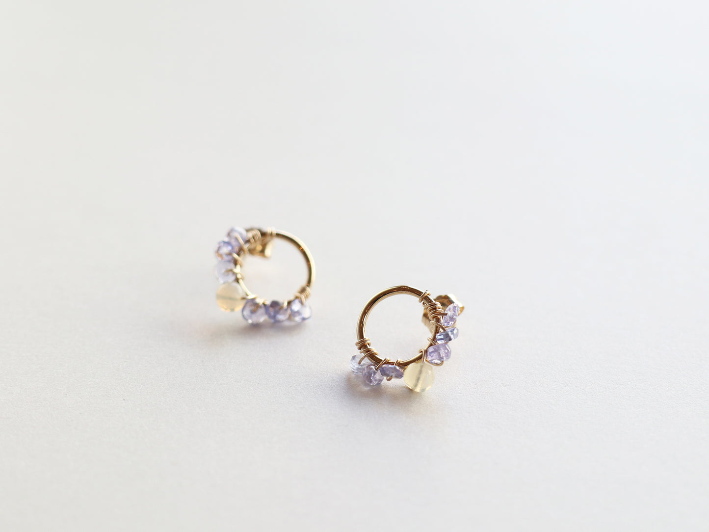 ◆ItoMe Stone◆ピアス*タンザナイト、オパールのサークルホストピアスPN:IPS-139