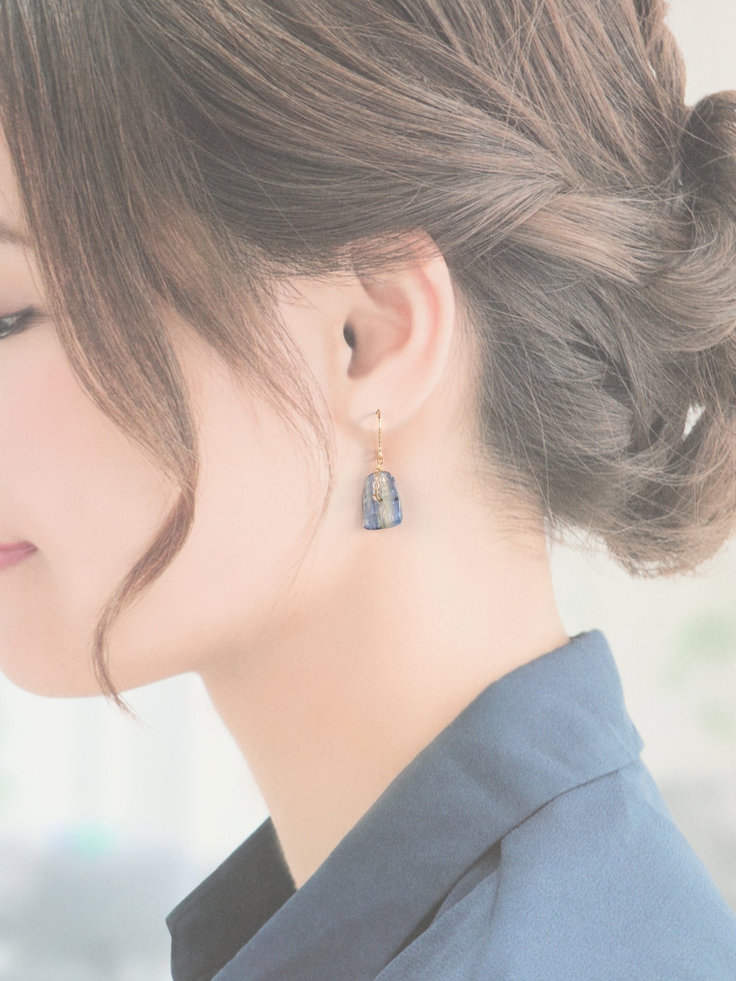 ◆ItoMe Stone◆ピアス*カイヤナイトジャジャルコット産 PN:IPS-154