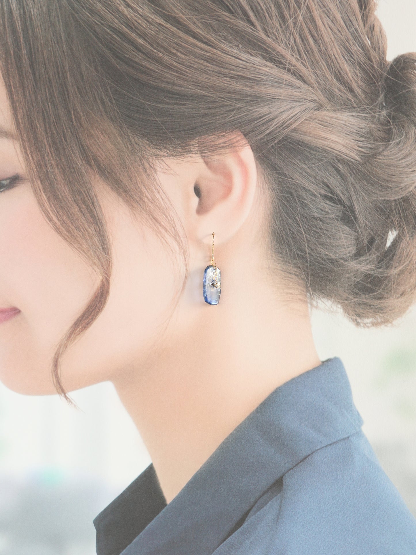 ◆ItoMe Stone◆ピアス*カイヤナイトジャジャルコット産 PN:IPS-154
