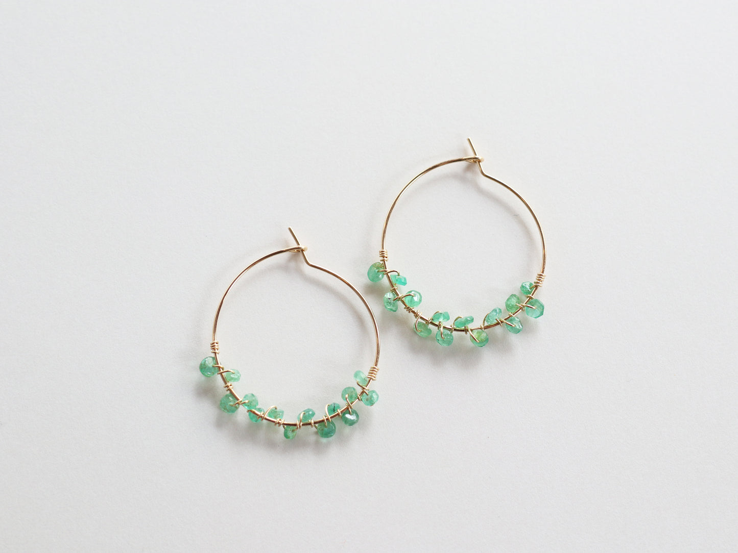 ◆ItoMe Stone◆ピアス*エメラルドフープピアスPN:IPS-162