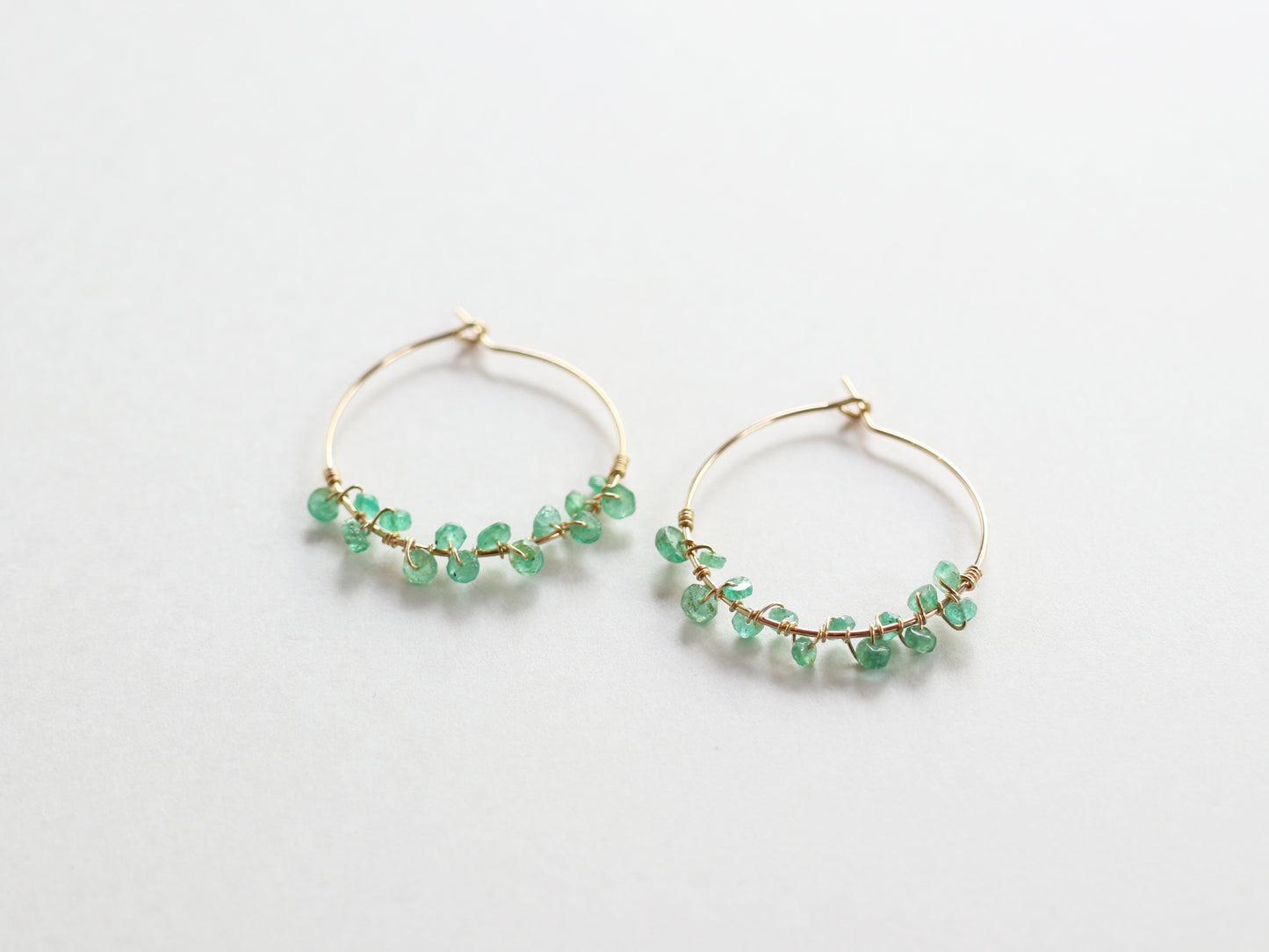◆ItoMe Stone◆ピアス*エメラルドフープピアスPN:IPS-162