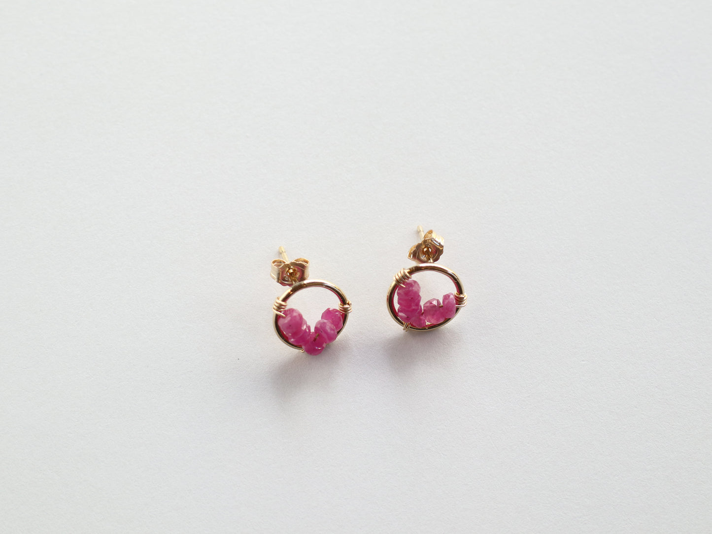 ◆ItoMe Stone◆ピアス*ビルマ産ルビーサークルホストピアスPN:IPS-177
