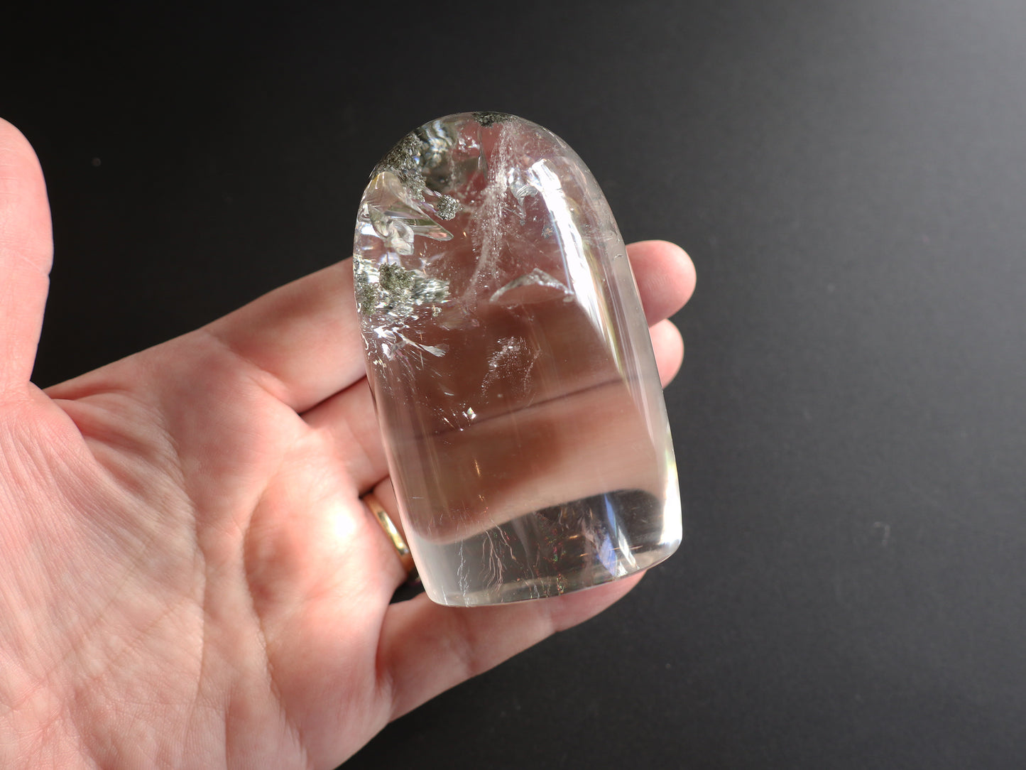 シバ リンガム ガネーシュヒマール産ヒマラヤ水晶 クロライト レインボークリスタル