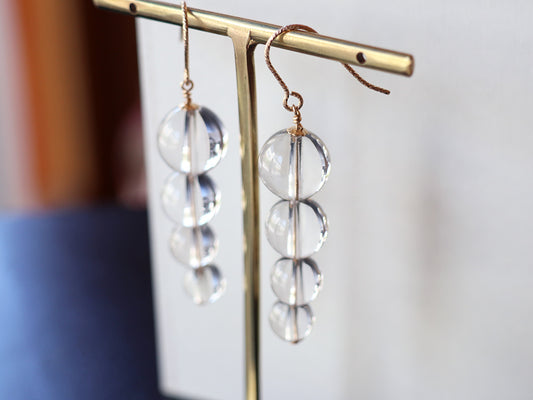 【オーダー品】ガネーシュヒマール産水晶ピアス