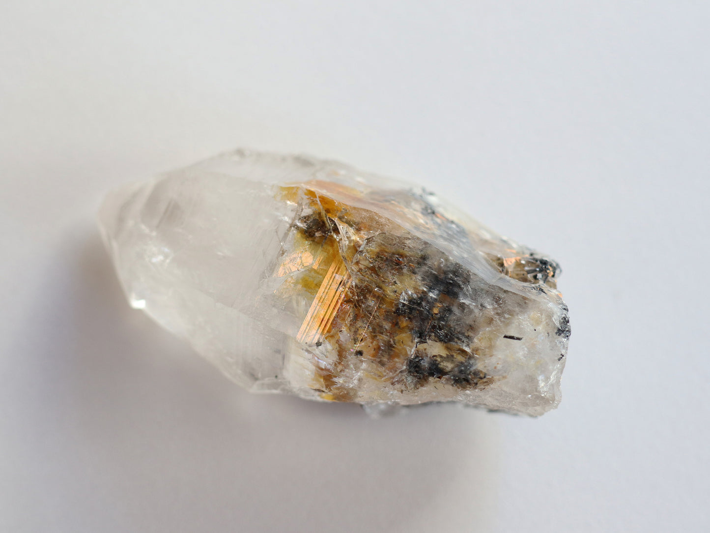 ガネーシュヒマール産ヒマラヤ水晶セプター、トルマリンルチル原石PN:GG-164