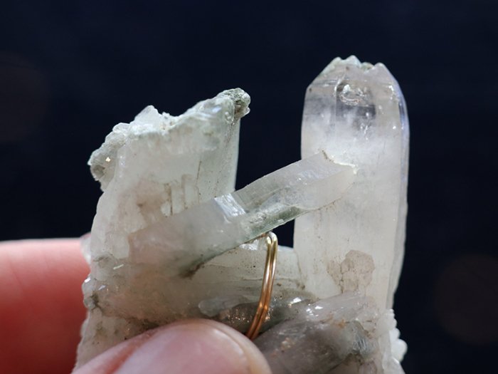 （14KGFワイヤーワーク）ガネーシュヒマール産クロライトブリッジ水晶原石ペンダントトップ