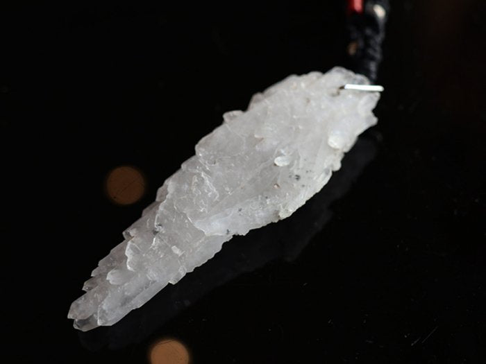 【Special piece】ガネーシュヒマール産エレスチャル水晶とアンティークビーズのデザイン編みネックレスPN:HCN-35